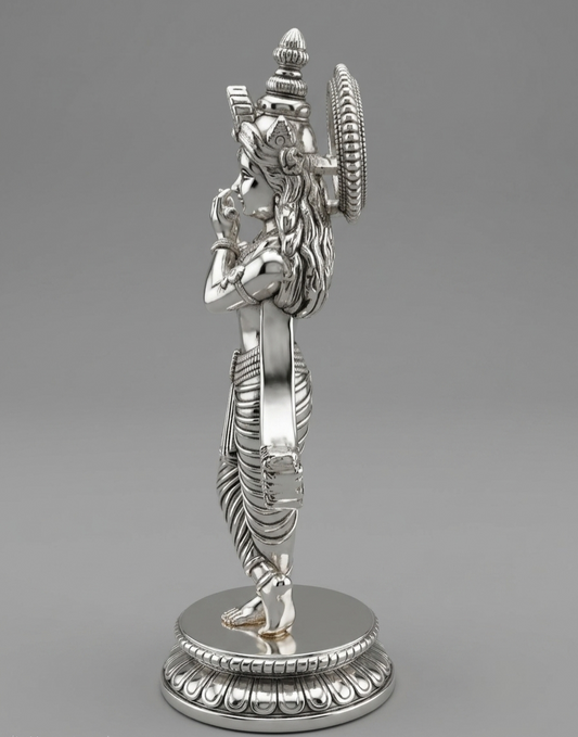 Exquisitely Crafted Lord Krishna Idol in 999 Pure Silver