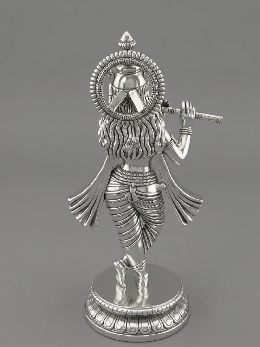 Exquisitely Crafted Lord Krishna Idol in 999 Pure Silver