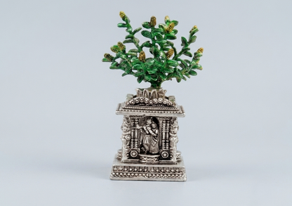 Beautifully Crafted Tulsi Vrindavan in 999 Pure Silver