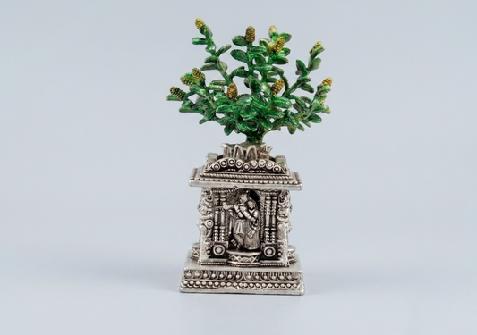 Beautifully Crafted Tulsi Vrindavan in 999 Pure Silver
