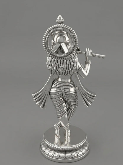 Exquisitely Crafted Lord Krishna Idol in 999 Pure Silver