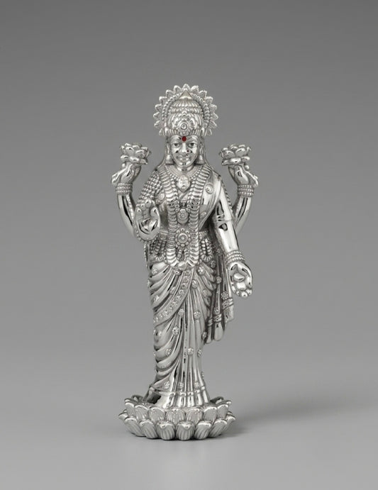Goddess Lakshmi idol in 999 pure silver