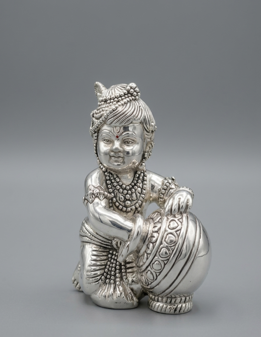 Bal Gopal with Matki 999 Silver Idol