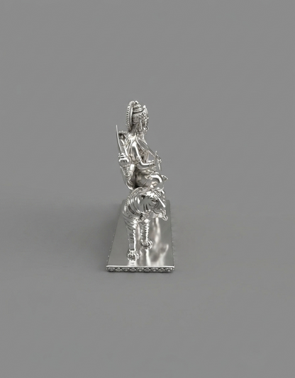 Maa Durga on Tiger 999 Silver Idol