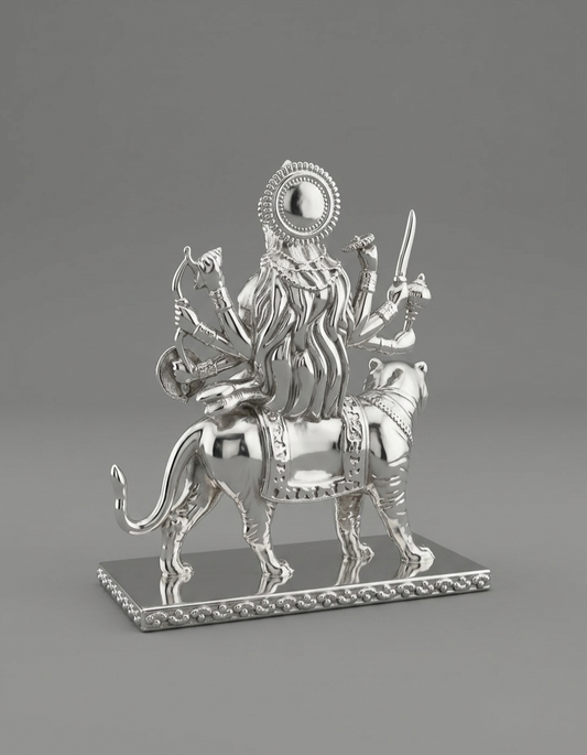Maa Durga on Tiger 999 Silver Idol