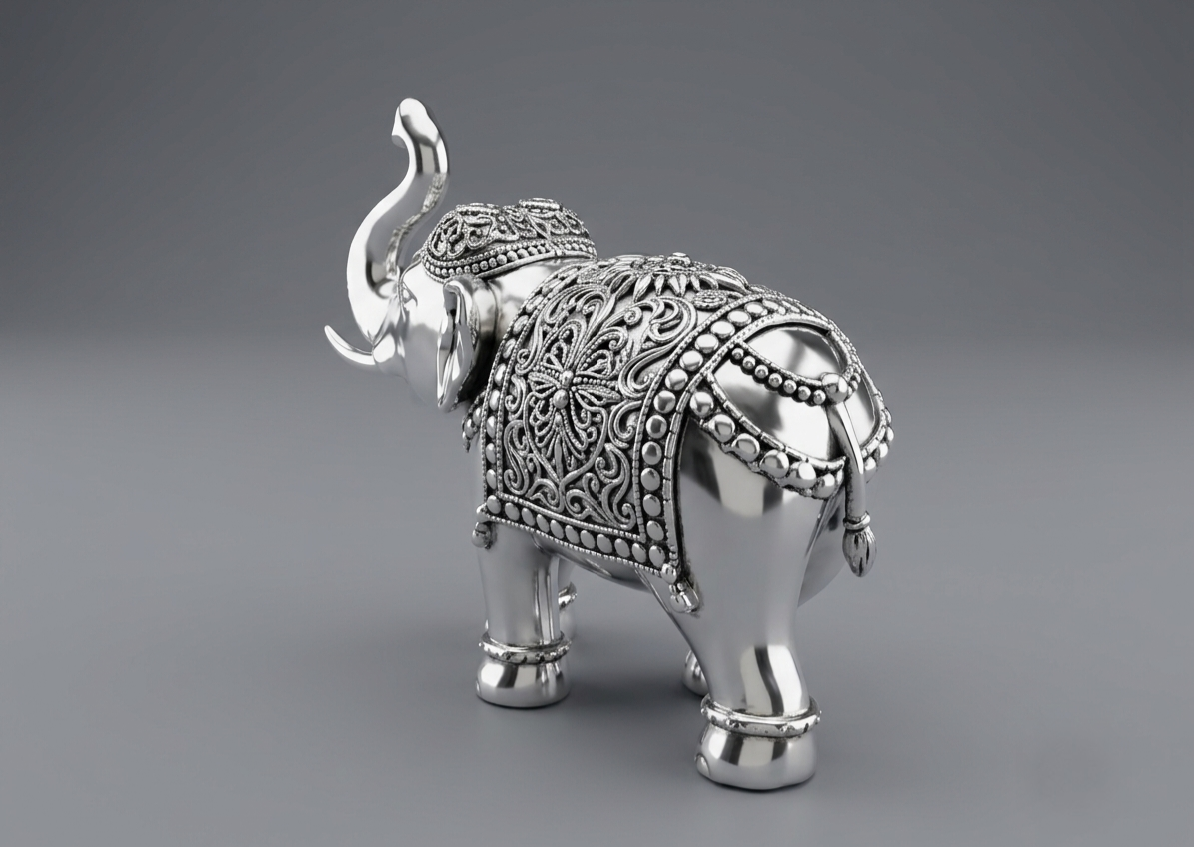 Royal Elephant 925 Silver Showpiece