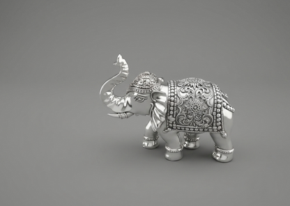 Royal Elephant 925 Silver Showpiece