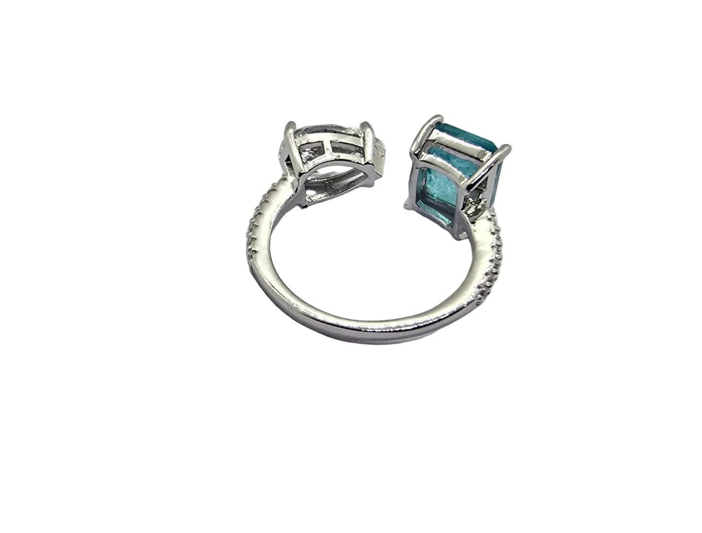 Dual-Stone 925 Sterling Silver Ring