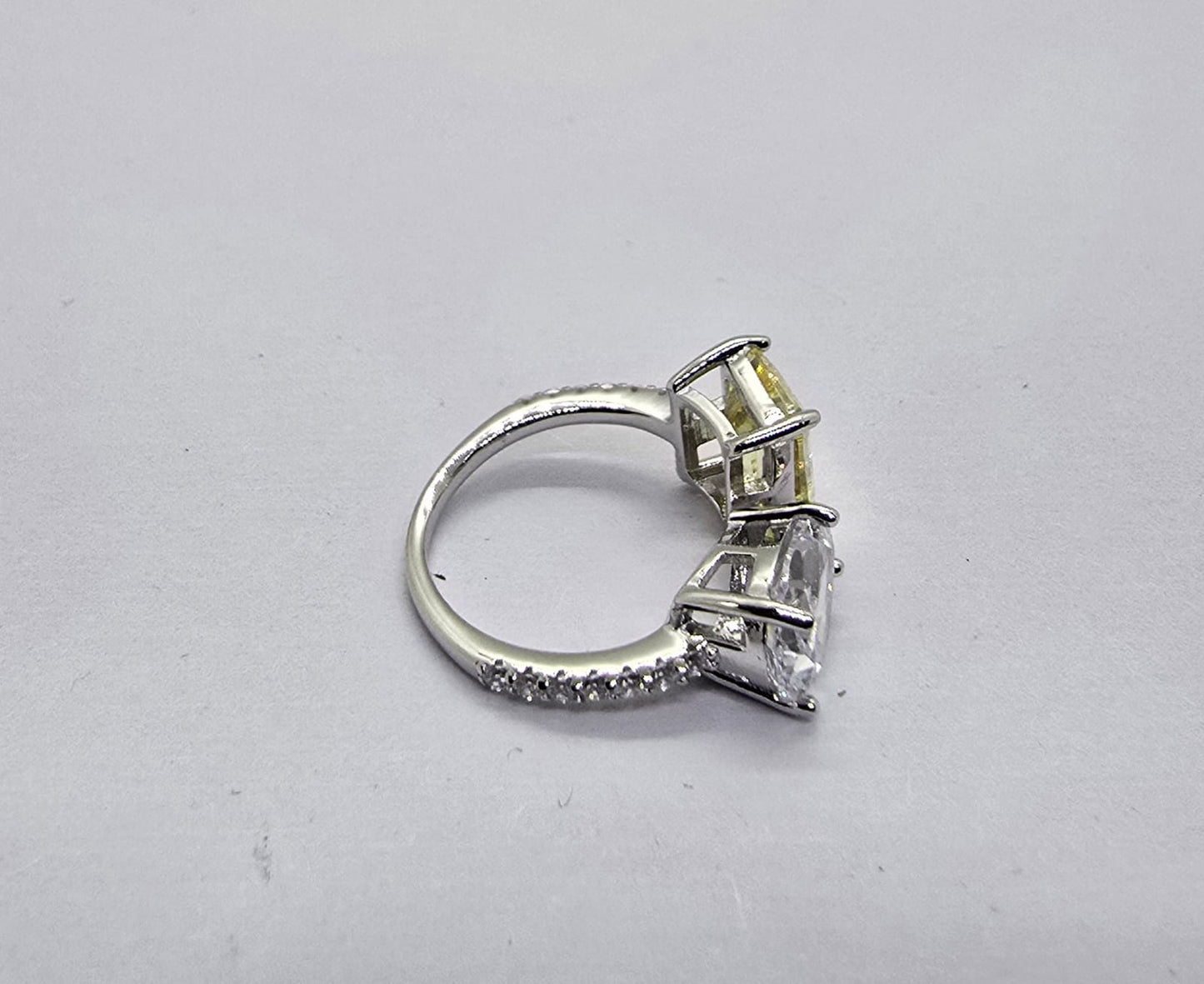 Dual-Stone 925 Sterling Silver Ring